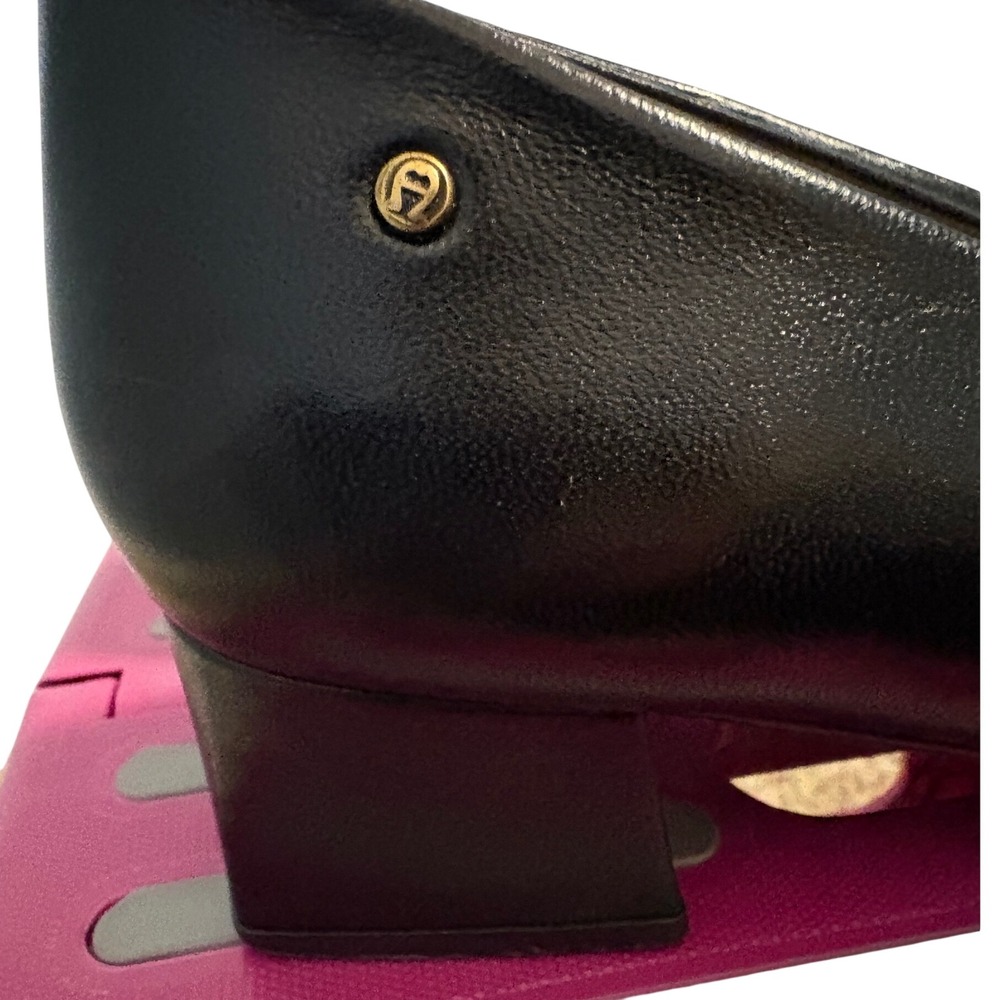 Vintage Etienne Aigner Block Heel Pumps Black Women's Size 8.5N Old Money - Picture 7 of 7